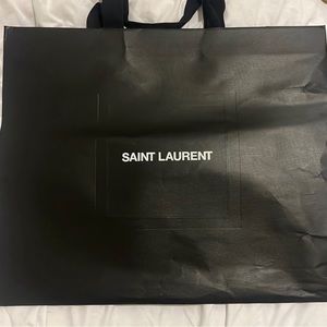 SAINT LAURANT Black Shopping Bag - Black Ribbon Handle - Excellent Condition